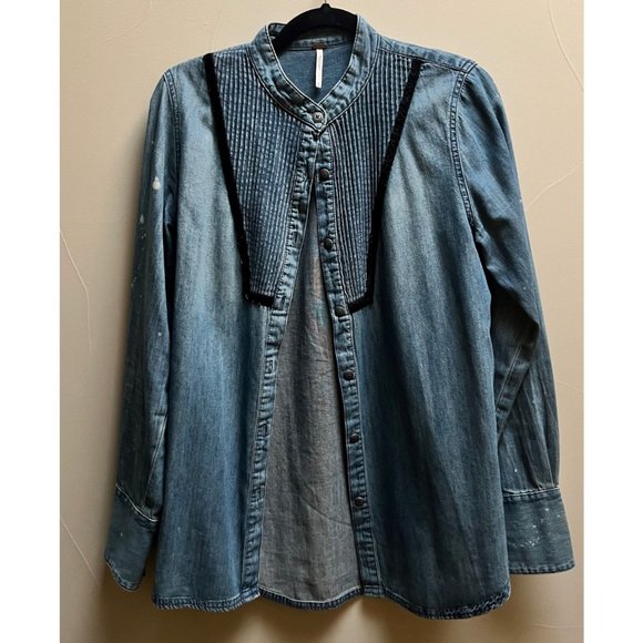 Free People Chambray Button Up Shirt - Picture 2 of 3